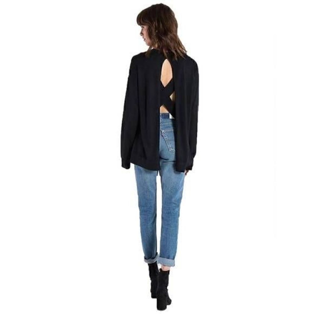 N:Philanthropy Ariel Open Back Black Sweater S